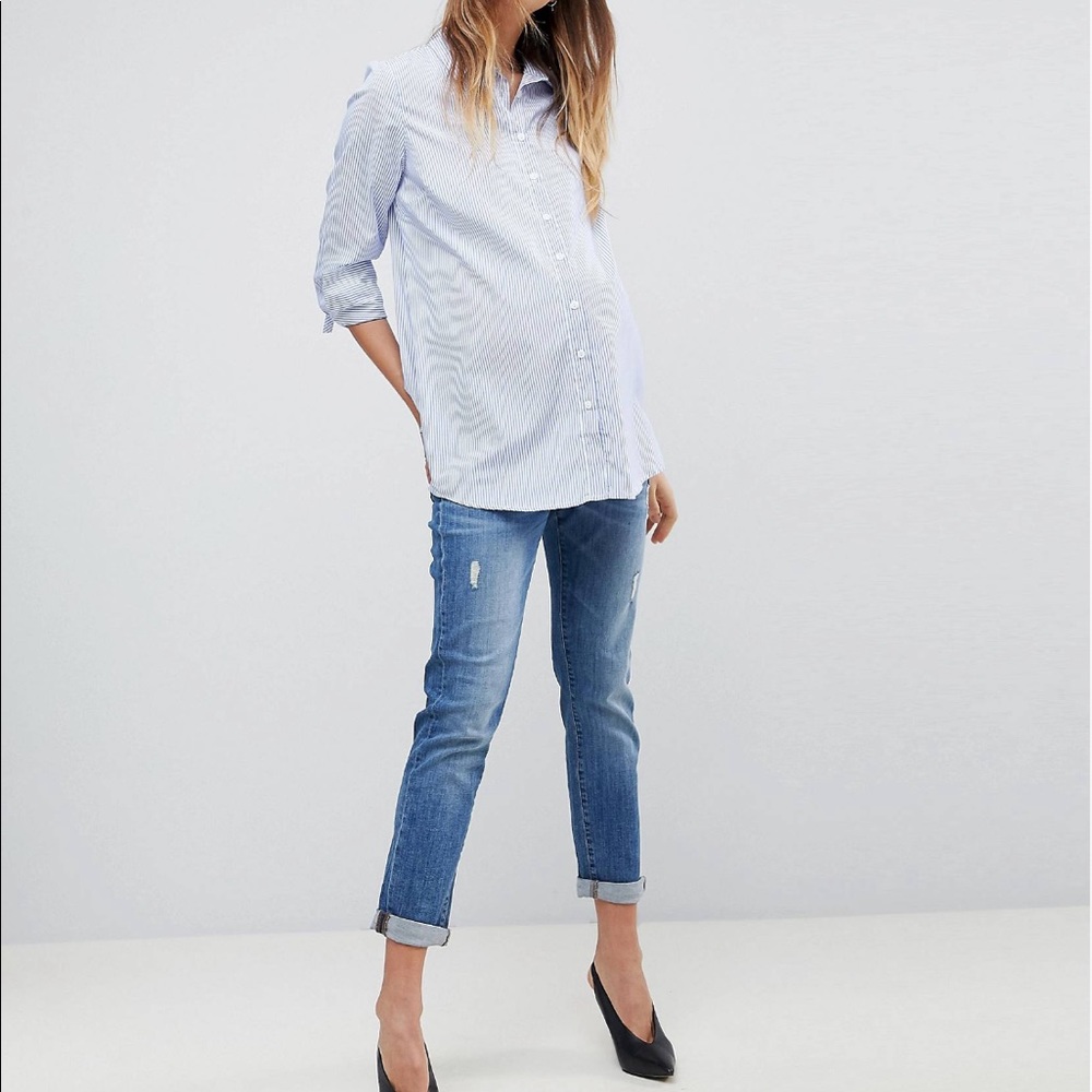 DL 1961 Riley Maternity Boyfriend Cropped Jeans